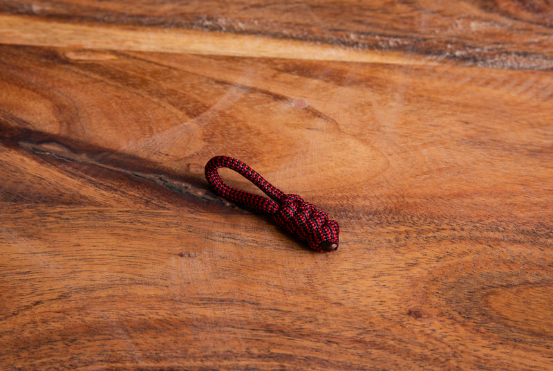 Red Black Striped Paracord Zipper Pulls