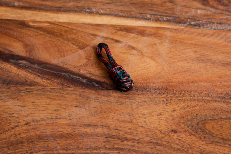 Red Black Stripe Paracord Zipper Pulls