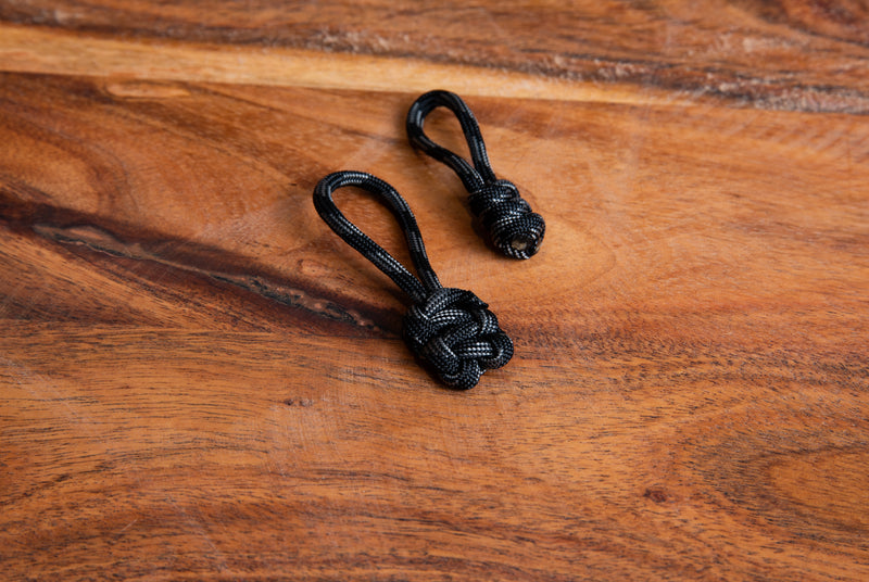 Black Grey Stripes Zipper Pulls