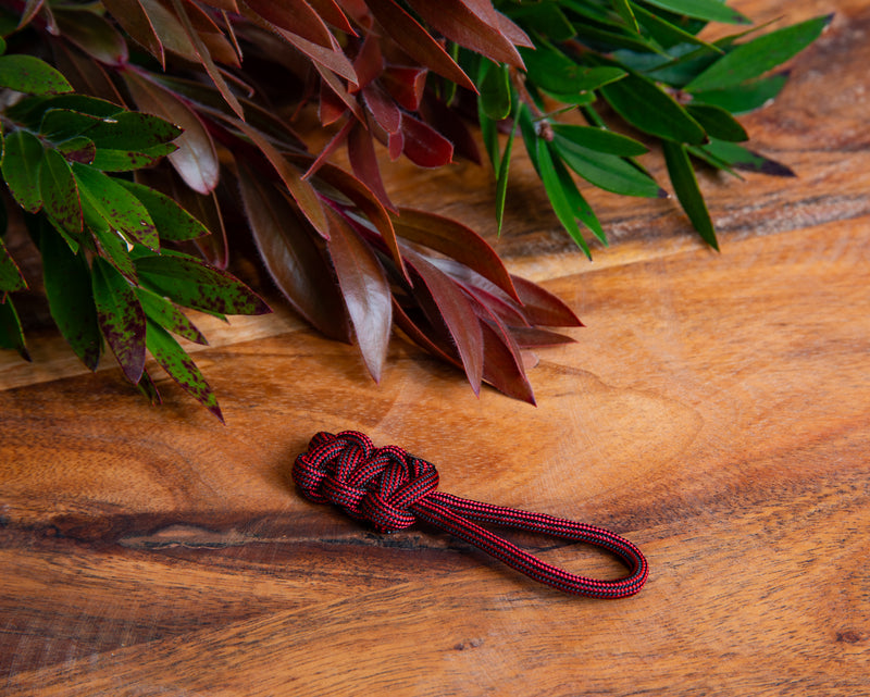 Firefighter Red Paracord Zipper Pulls
