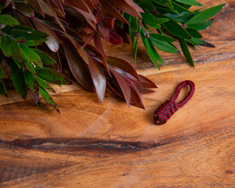 Red Black Striped Paracord Zipper Pulls