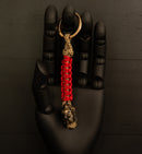 African Rhino Vibrant Red Hiena Keychain