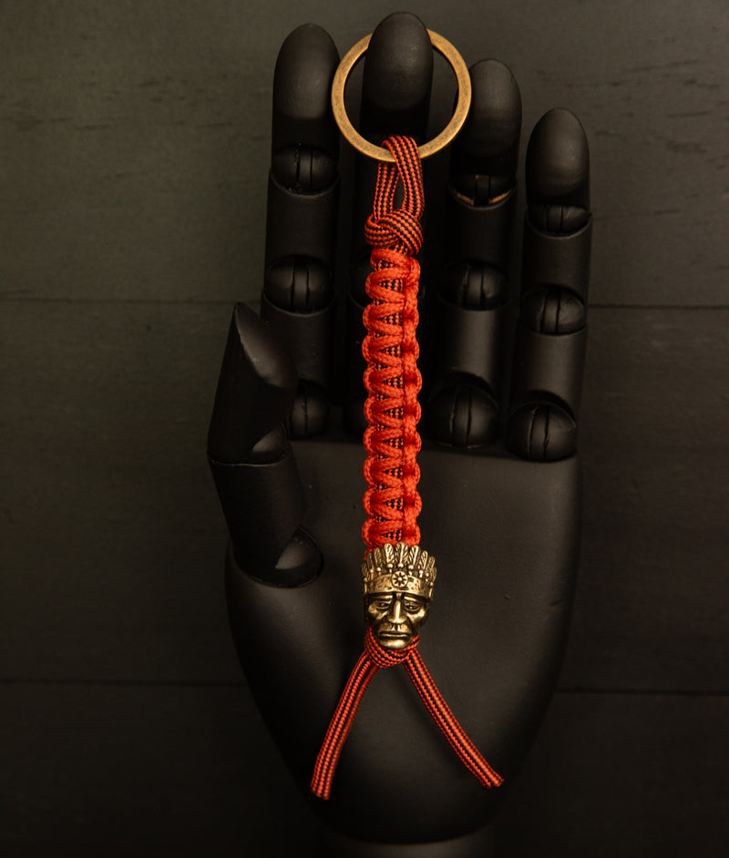 Striped Orange American Indian Keychain