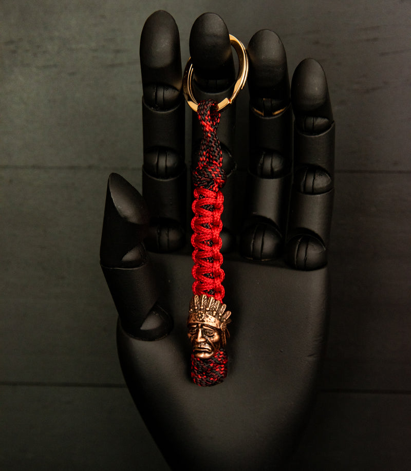 American Indian Burnt Red Keychain