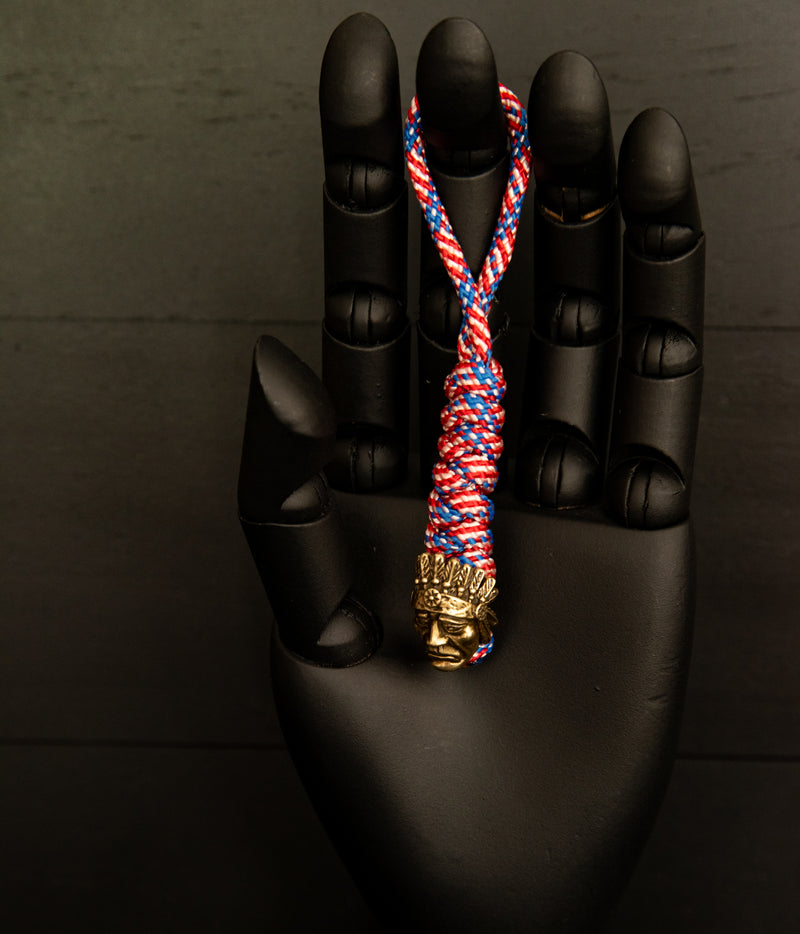 American Flag Indian Chief Lanyard