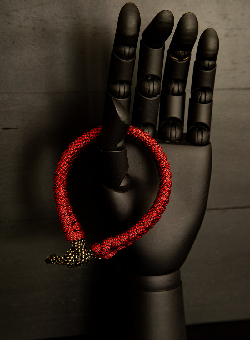 Firey Red over Bush Paracord Bracelet
