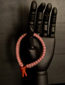 Spotted Pink Over Amber Orange Paracord Bracelet