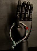Beaded Paracord Bracelet Turquoise Red