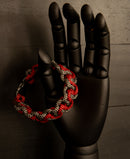 Black Honeycombe Red Ladder Bracelet