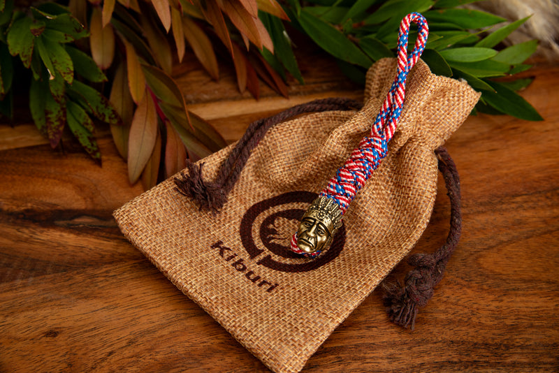 American Flag Indian Chief Lanyard