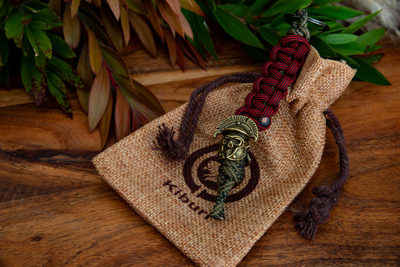 Roman Warrior Camo Skeleton Keychain