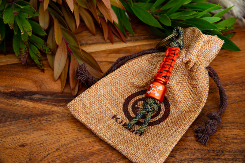 Toxic Poison Beaded Burnt Keychain