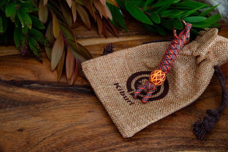 The Warning Beaded Keychain