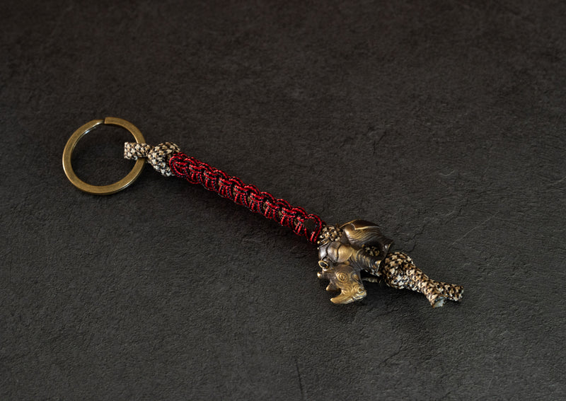 African Rhino Red Hiena Keychain