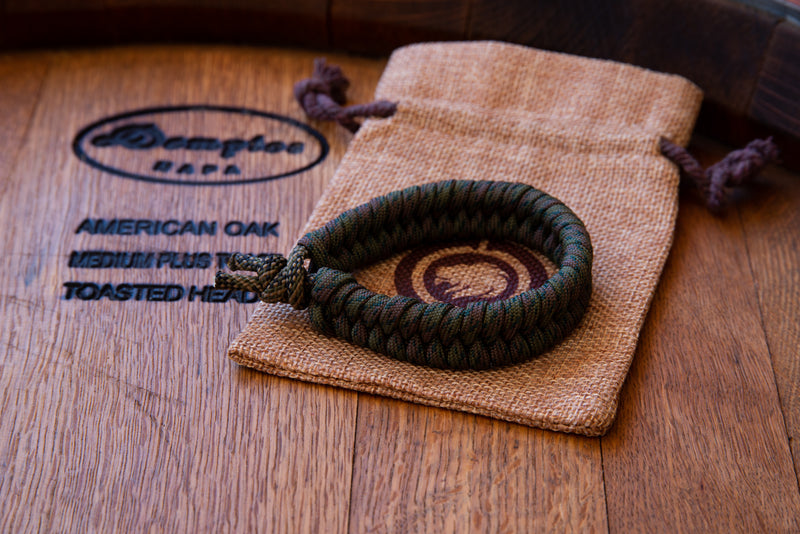 Green Foliage Over Black Coals Bracelet