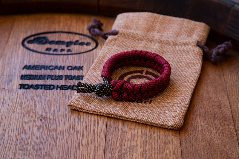 Firey Red over Bush Paracord Bracelet