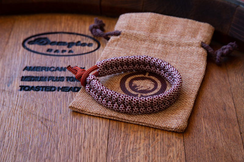 Spotted Pink Over Amber Orange Paracord Bracelet