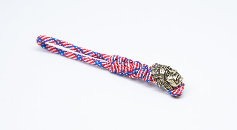 American Flag Indian Chief Lanyard