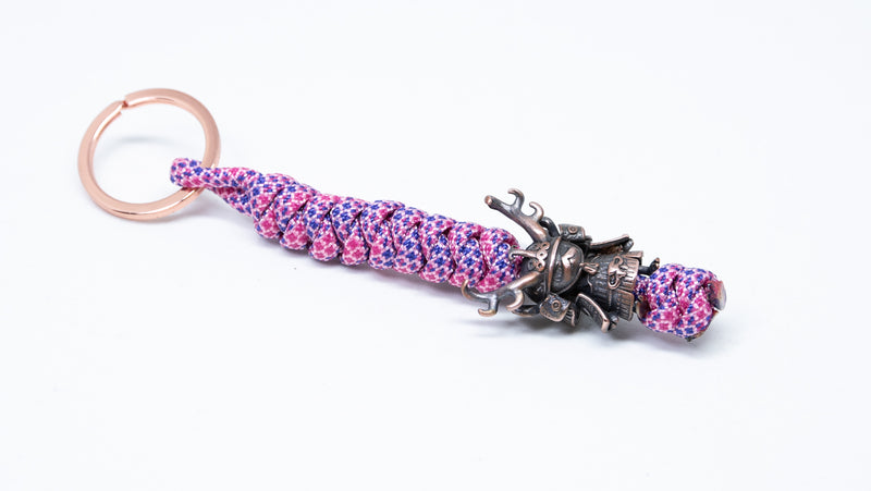 Cotton Candy Samurai Cat Keychain