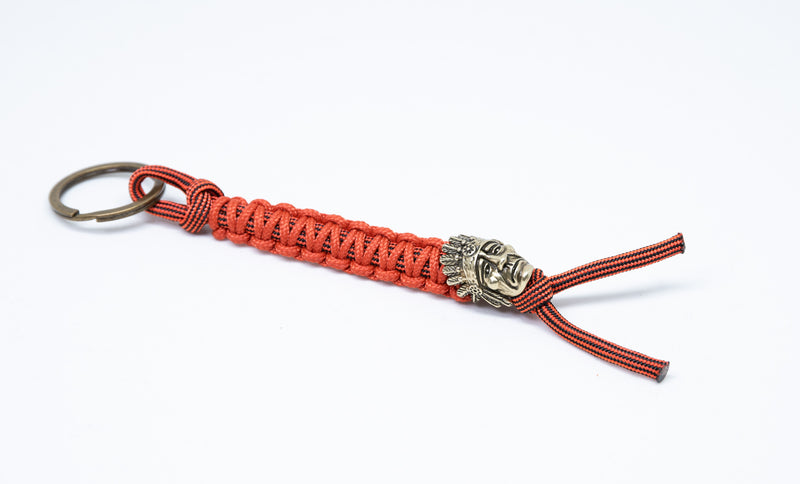 Striped Orange American Indian Keychain