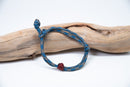 Beaded Paracord Bracelet Blue Haze Red
