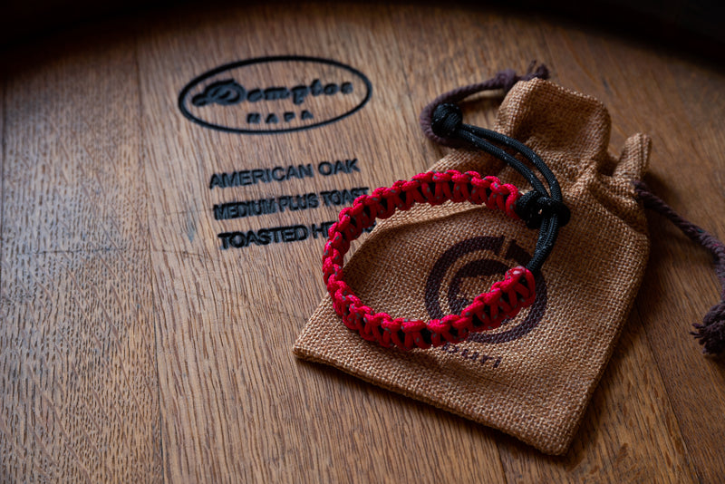 Reflective Red and Black Weave Bracelet