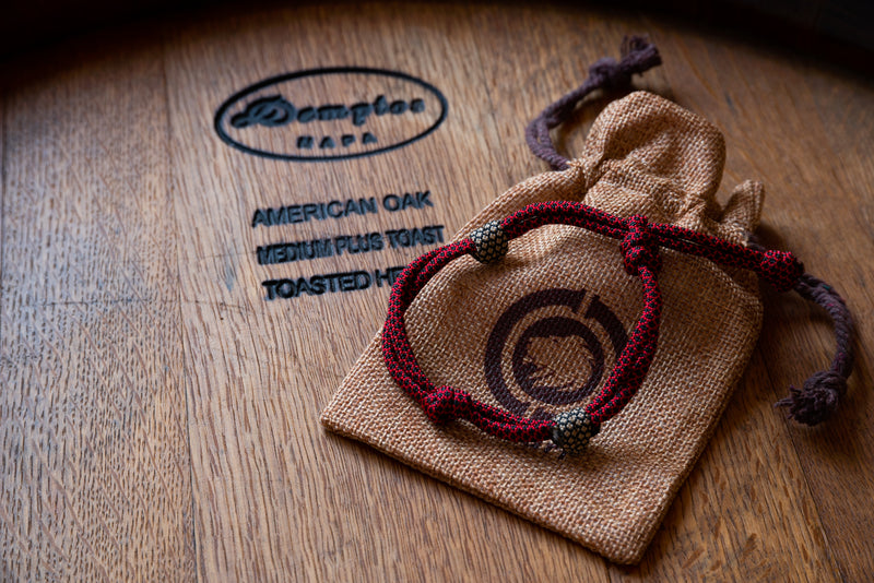 Beaded Paracord Bracelet Burgundy Cheetah