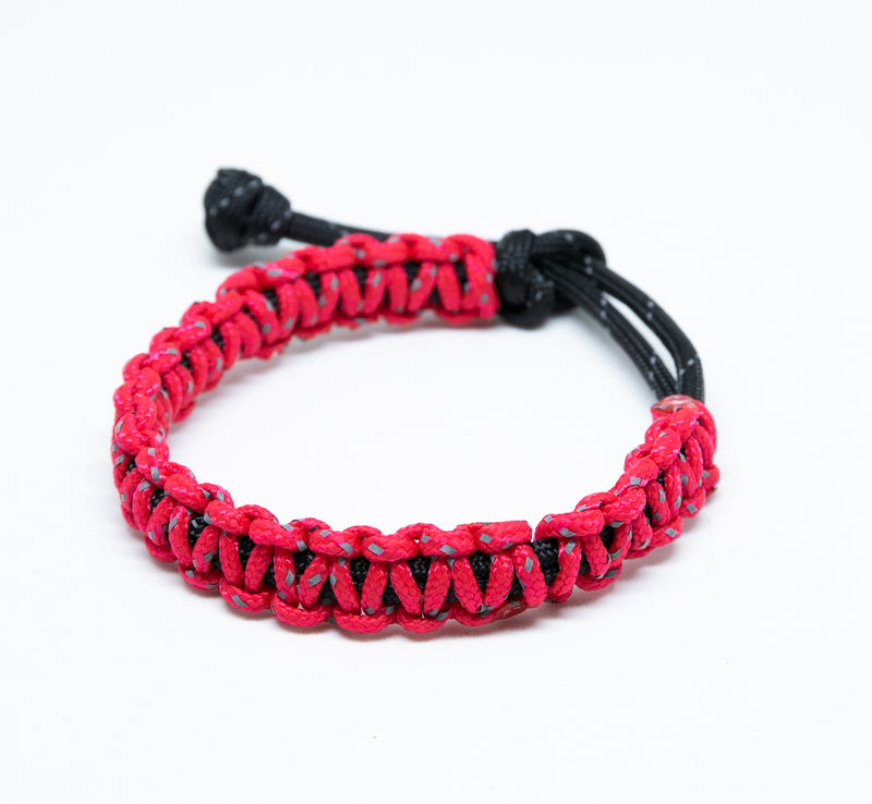 Reflective Red and Black Weave Bracelet