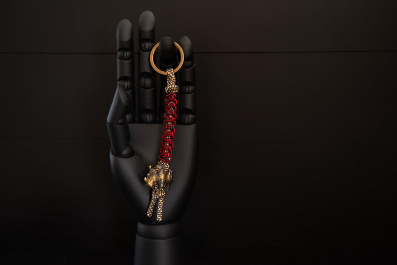 African Rhino Red Hiena Keychain