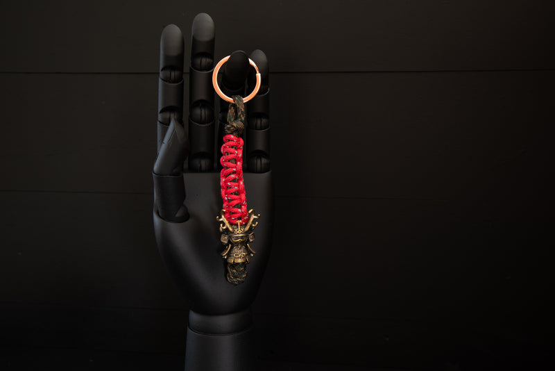 Japanese Samurai Cat Keychain